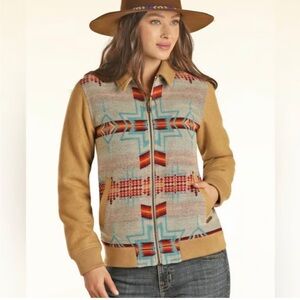 Wool Aztec bomber jacket by Powder River